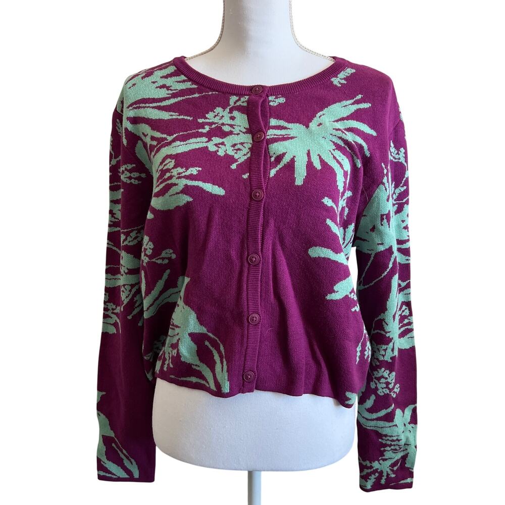 Future Collective Women's Palm Print Long Sleeve Cardigan - Size 3X - NWT